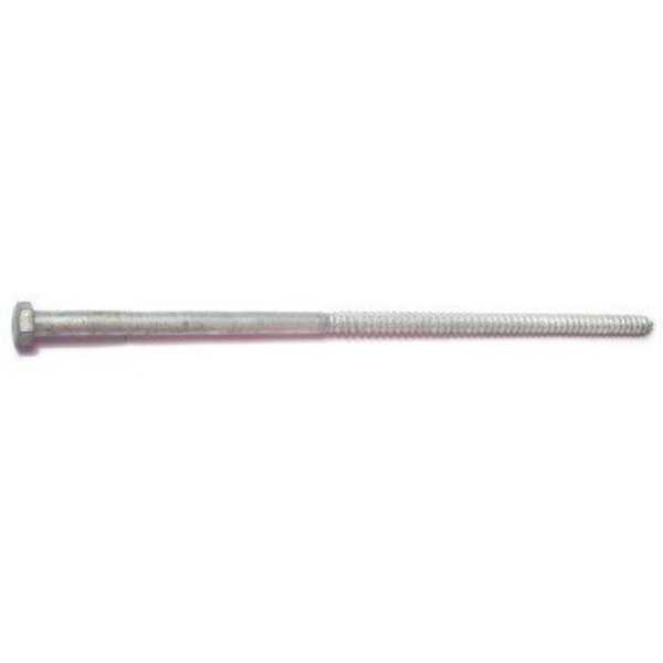 Midwest Fastener Lag Screw, 3/8 in, 12 in, Steel, Hot Dipped Galvanized Hex Hex Drive, 25 PK 54916